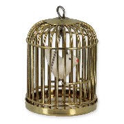 bass bird cage w/bird miniature 1:12