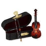 violin w/black leather box Miniature 1:12