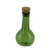 glass bottle green w/cork miniature 1:12