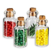4 glass pickles w/cork Miniature 1:12
