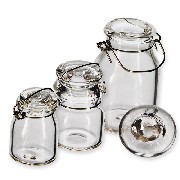 3 glass jars ass. miniature 1:12
