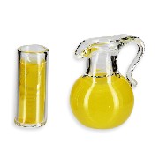 jar of orange juice and glass Miniature 1:12