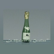 glass bottle white wine miniature 1:12