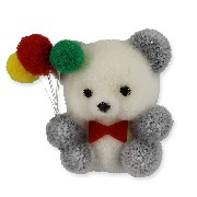 grey bear w/3 ballons miniature 1:12