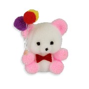 pink bear w/3 ballons miniature 1:12