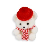 white bear w/red hat Miniature 1:12
