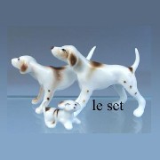 3 pc family bone china set: dogs miniature 1:12