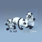 3 pc. family bone china set: panda miniature 1:12