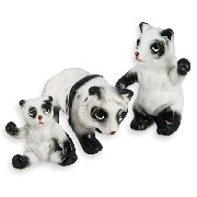 3 pc. family bone china set: panda Miniature 1:12