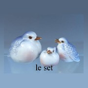 3 pc. family bone china set: bird miniature 1:12