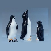 3 pc. family bone china set: penguin miniature 1:12