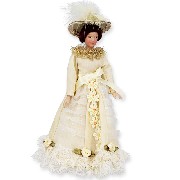 porcelain lady beige-pink for dollhouses 1:12