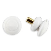 6 round knobs, white enamel for dollhouses 1:12