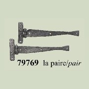 2 door hinges black iron miniature 1:12