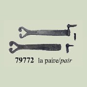 2 door hinges black iron miniature 1:12
