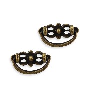 2 drawer pulls antiq brass for dollhouses 1:12