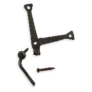 2 l-shutter hinges black iron for dollhouses 1:12