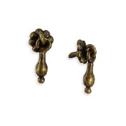 2 cabinet pulls antiq brass for dollhouses 1:12
