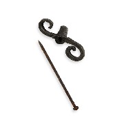 2 shutter dogs black iron for dollhouses 1:12