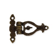 hinge, antiq brass miniature 1:12