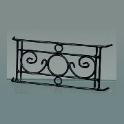 lifeline for french windows, black metal miniature 1:12