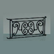lifeline for french windows, black metal miniature 1:12