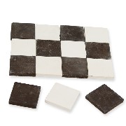 stone floor black and white 19x19mm, 36 pc miniature 1:12