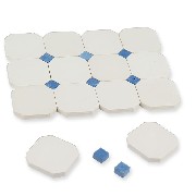 stone floor white and cabochon blue 19x19mm, 72 pcs miniature 1:12