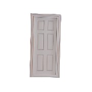 6 pannel door white miniature 1:12