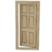 6 pannel door barewood miniature 1:12