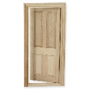 4 pannel interior door bare wood miniature 1:12