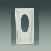door oval window white miniature 1:12