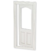 shop door w window white- for dollhouses 1:12