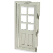 single door half mullions, white miniature 1:12