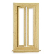 large working window bare wood miniature 1:12