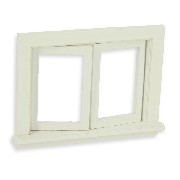 small working window white miniature 1:12