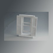 lpt louvered window white miniature 1:12
