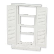 lpt louvered window white for dollhouses 1:12