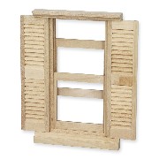 lpt louvered window bare wood for dollhouses 1:12