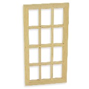 georgian window w 12 mullions barewood miniature 1:12