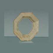 octogone window bare wood miniature 1:12