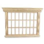 big window 24 mullions bare wood miniature 1:12