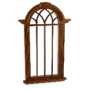 gotic window walnut miniature 1:12