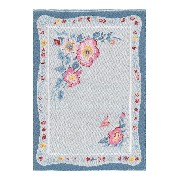 french style carpet blue flowers miniature 1:12