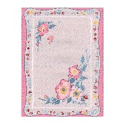 french style carpet pink flowers miniature 1:12