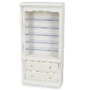 single bookcase drawers white miniature furniture 1:12