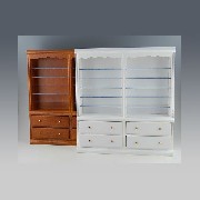 double bookcase drawers white miniature 1:12
