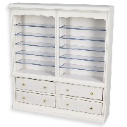 double bookcase drawers white miniature furniture 1:12