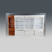 triple bookcase drawers white miniature 1:12