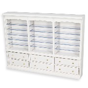 triple bookcase drawers white miniature furniture 1:12